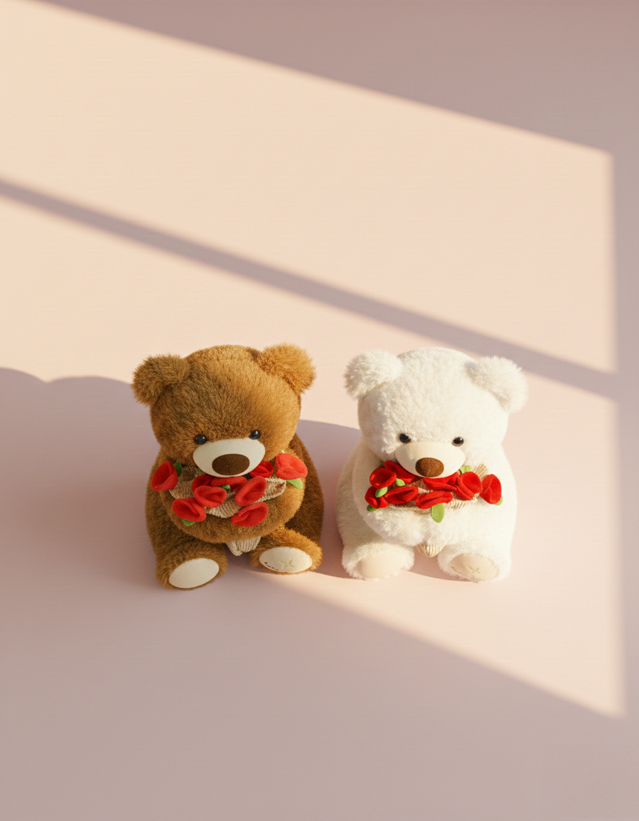 Stuffed Teddy Bouquet Bear | White